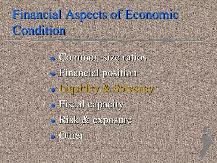 financial aspects of economic condition
