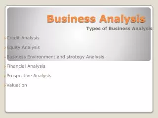 Business Analysis