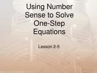 using number sense to solve one step equations