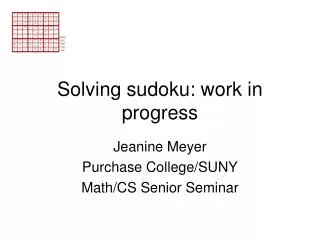 Solving sudoku: work in progress