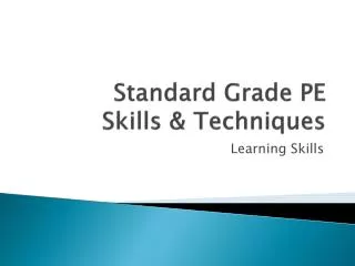 standard grade pe skills techniques
