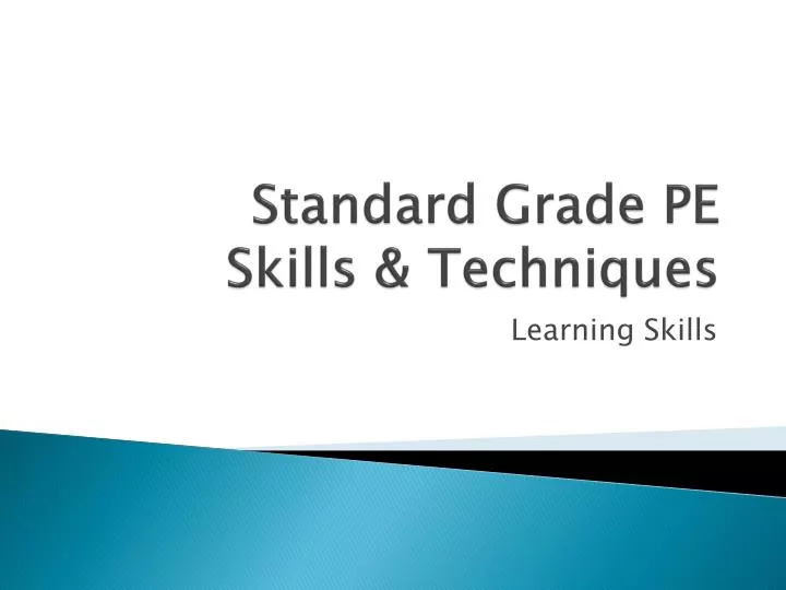 standard grade pe skills techniques