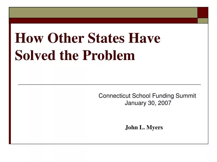 how other states have solved the problem