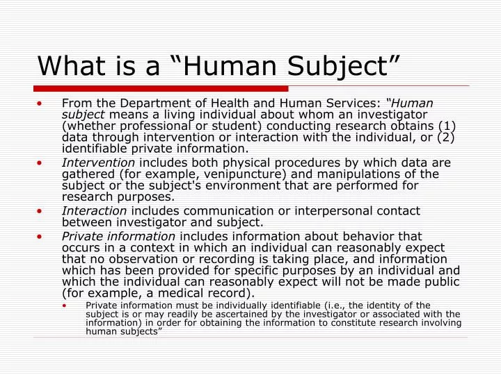 what is a human subject