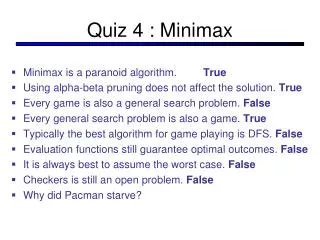 Quiz 4 : Minimax