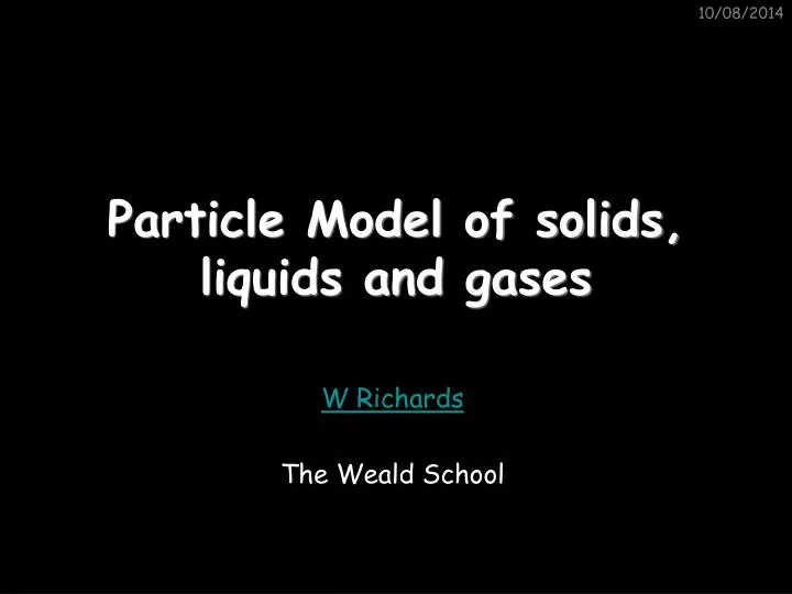 particle model of solids liquids and gases