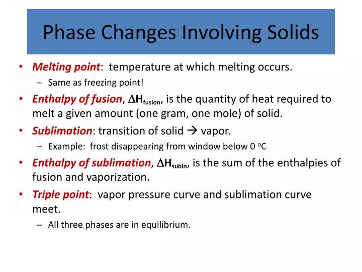 phase changes involving solids