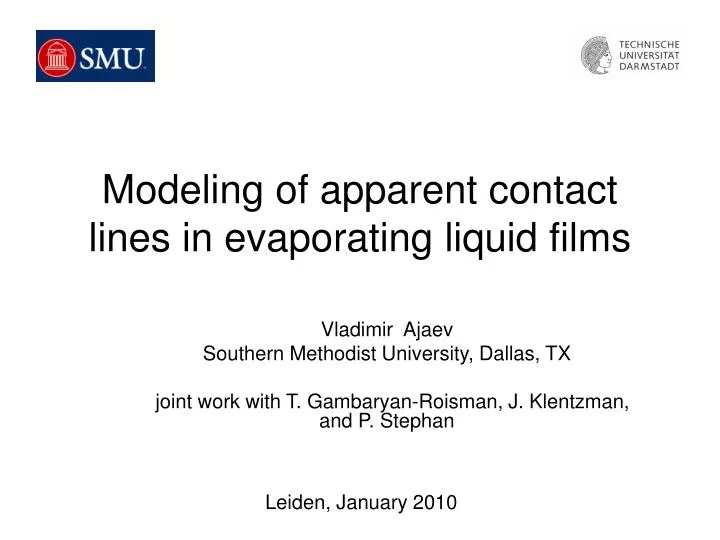 modeling of apparent contact lines in evaporating liquid films