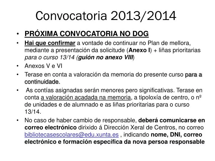 convocatoria 2013 2014
