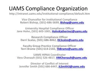 UAMS Compliance Organization