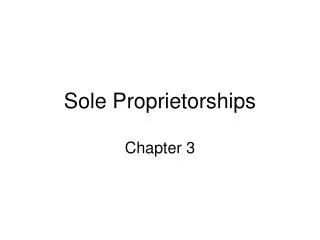 sole proprietorships