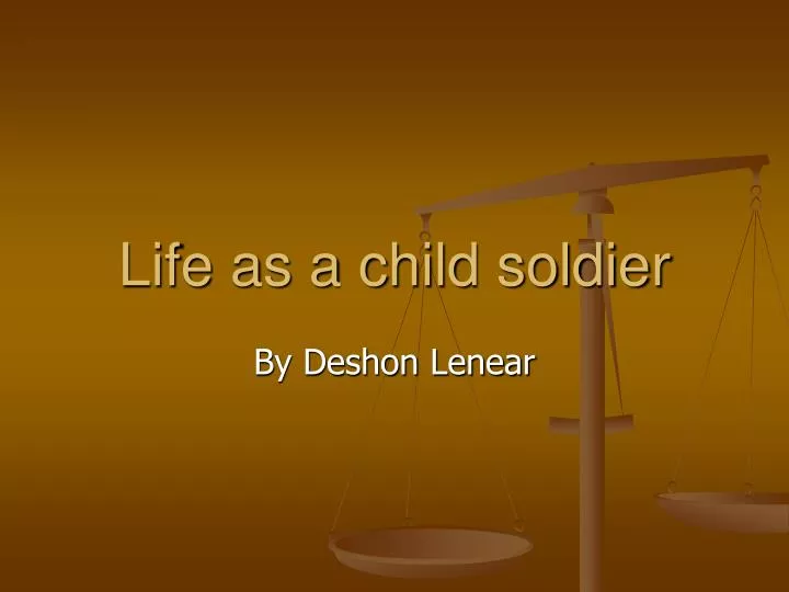 life as a child soldier