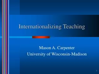 Internationalizing Teaching
