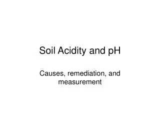 Soil Acidity and pH