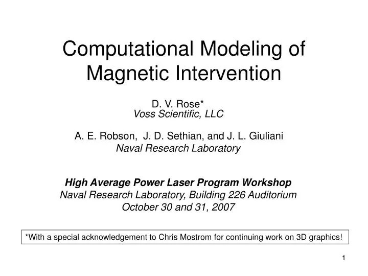 computational modeling of magnetic intervention