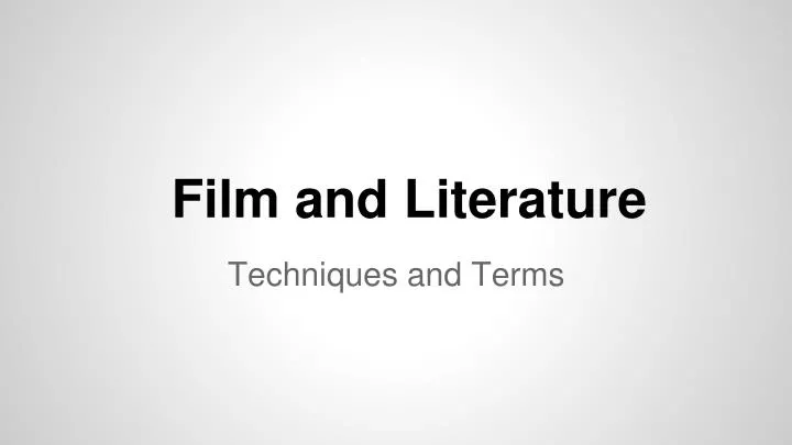 film and literature