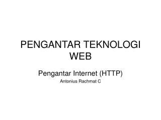 pengantar teknologi web