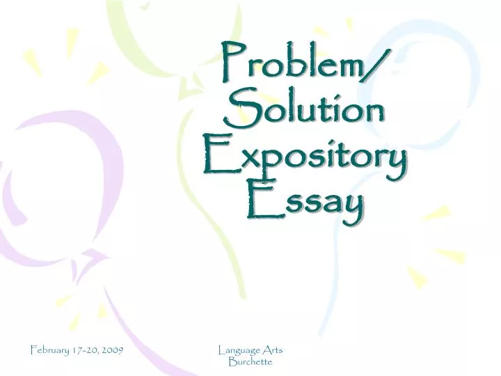 problem solution expository essay