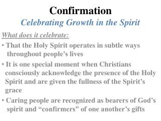 Confirmation Celebrating Growth in the Spirit