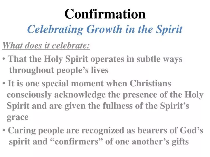 confirmation celebrating growth in the spirit