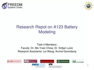 Research Repot on A123 Battery Modeling