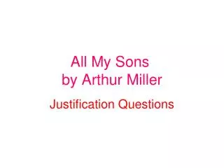 All My Sons by Arthur Miller