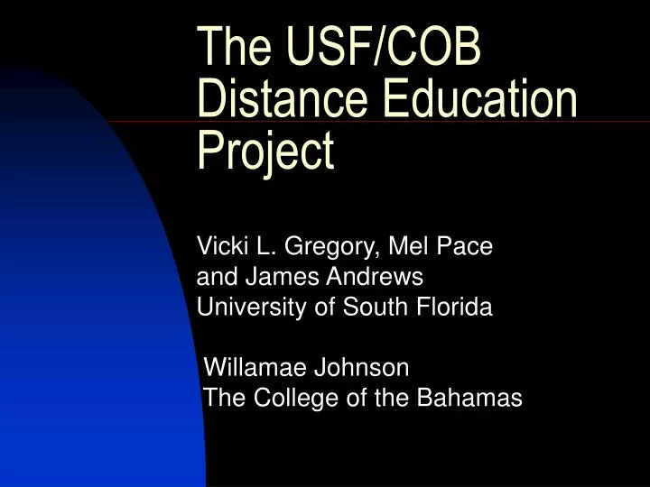 the usf cob distance education project