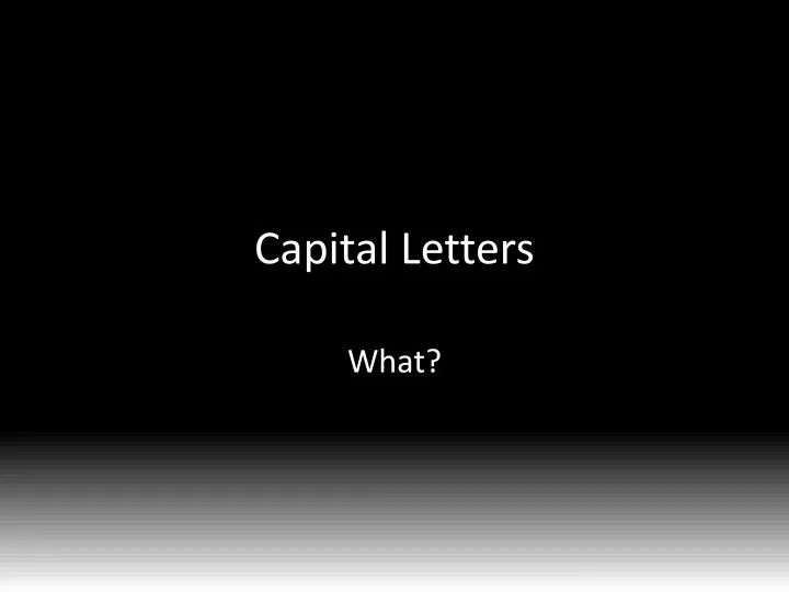 capital letters