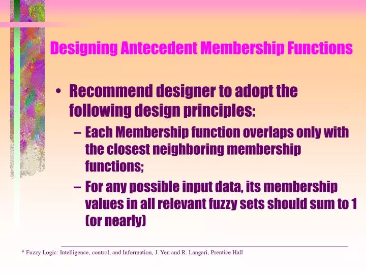 designing antecedent membership functions