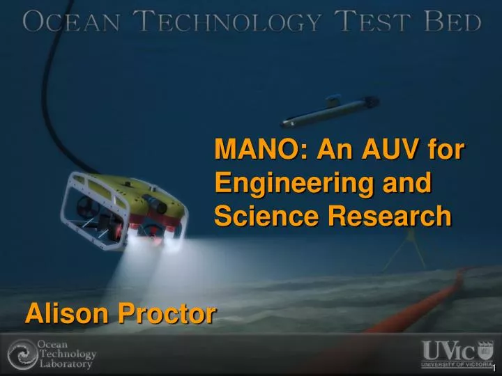 mano an auv for engineering and science research