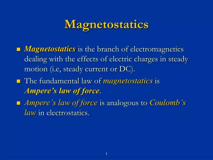 magnetostatics