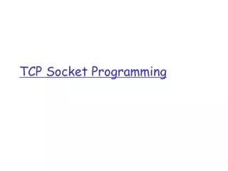 TCP Socket Programming