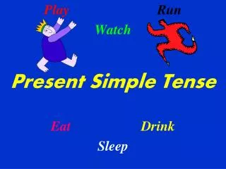 Play Run Watch Present Simple Tense Eat Drink Sleep
