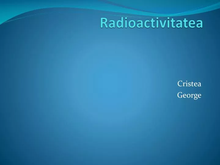 radioactivitatea