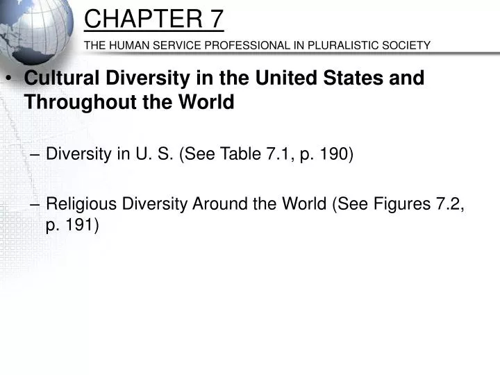 chapter 7 the human service professional in pluralistic society