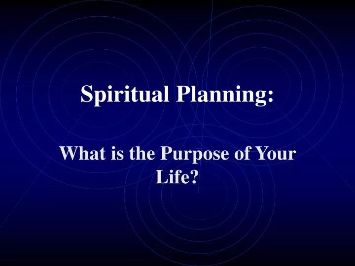 spiritual planning