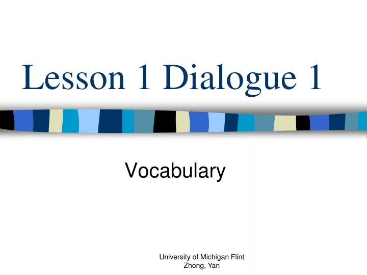 lesson 1 dialogue 1