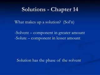 Solutions - Chapter 14