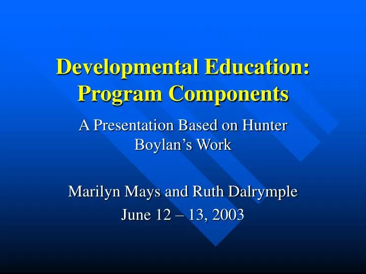 developmental education program components