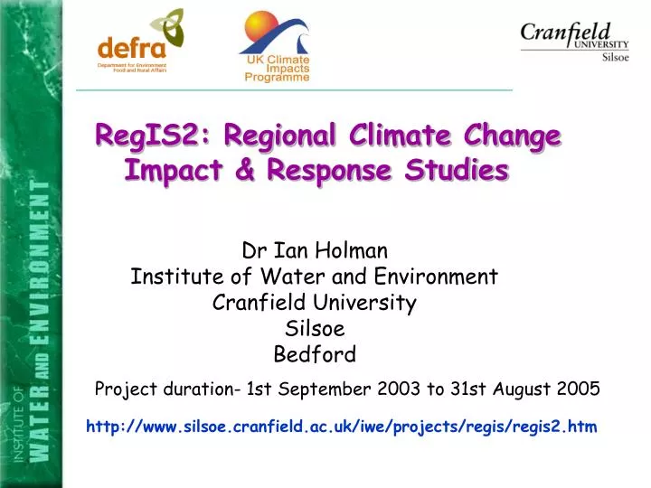 regis2 regional climate change impact response studies