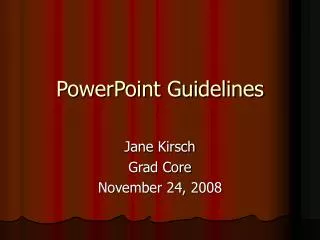 PowerPoint Guidelines