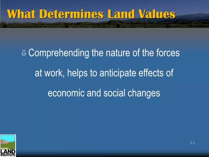 what determines land values