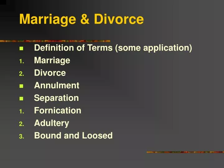 marriage divorce