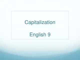 Capitalization English 9