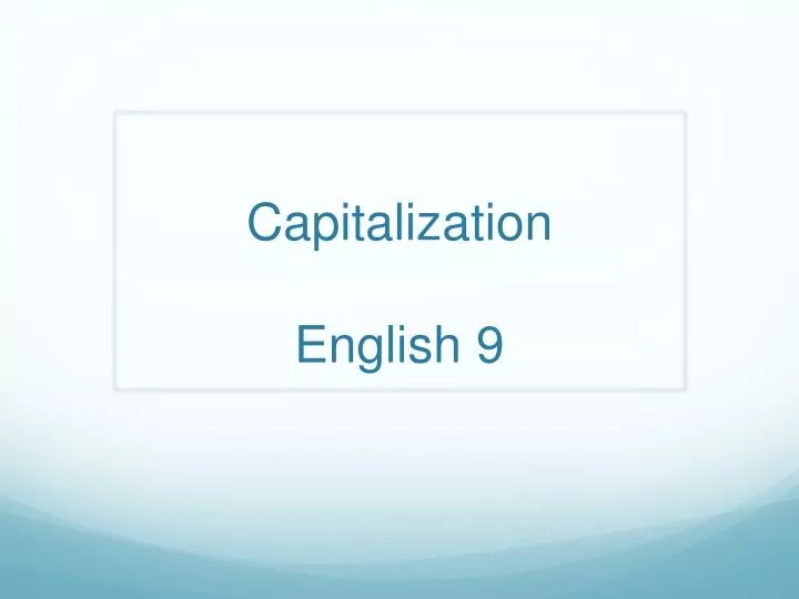 capitalization english 9