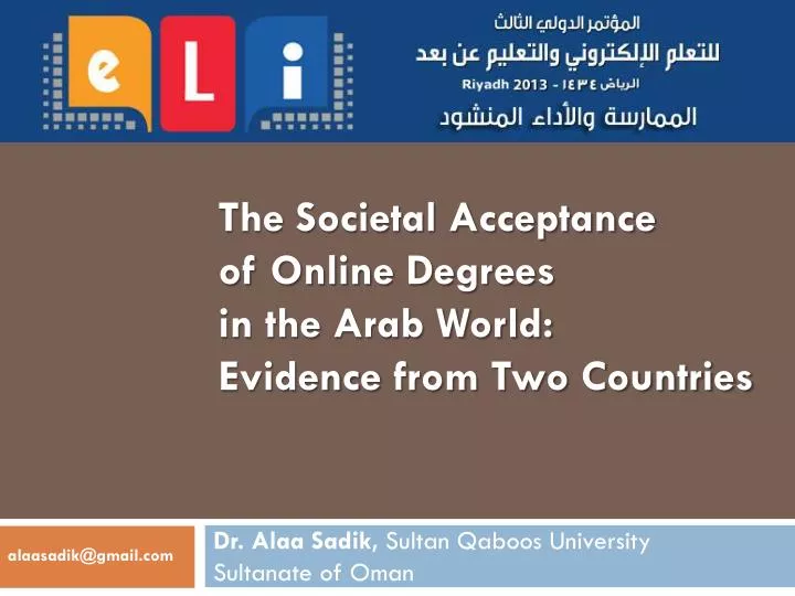 the societal acceptance of online degrees in the arab world evidence from two countries