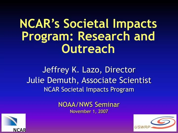 ncar s societal impacts program research and outreach