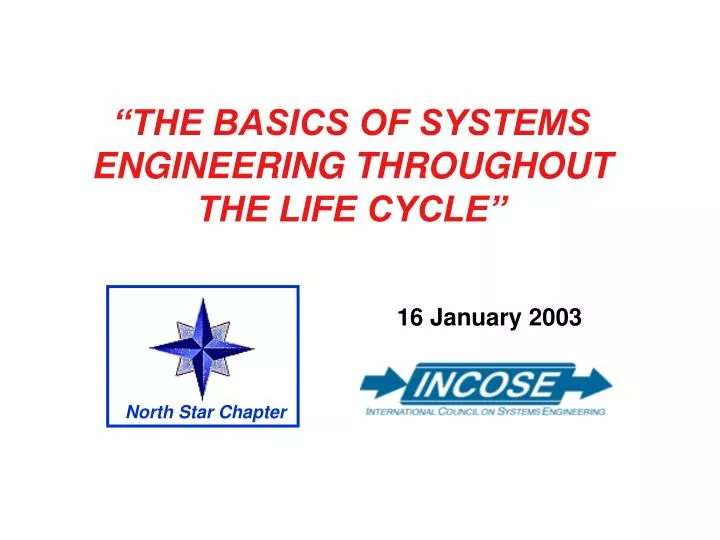 the basics of systems engineering throughout the life cycle