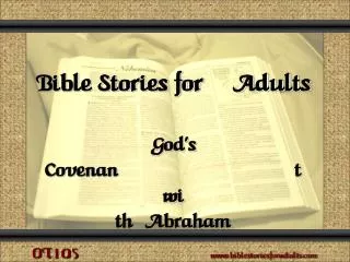 Bible Stories for Adults God’s Covenant with Abraham Genesis 15, 17