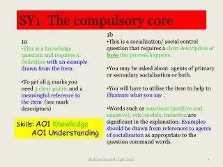 SY1 The compulsory core